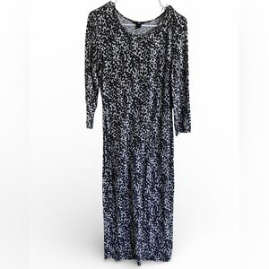 H&M Monochrome Animal Print Long Sleeve Maxi Dress